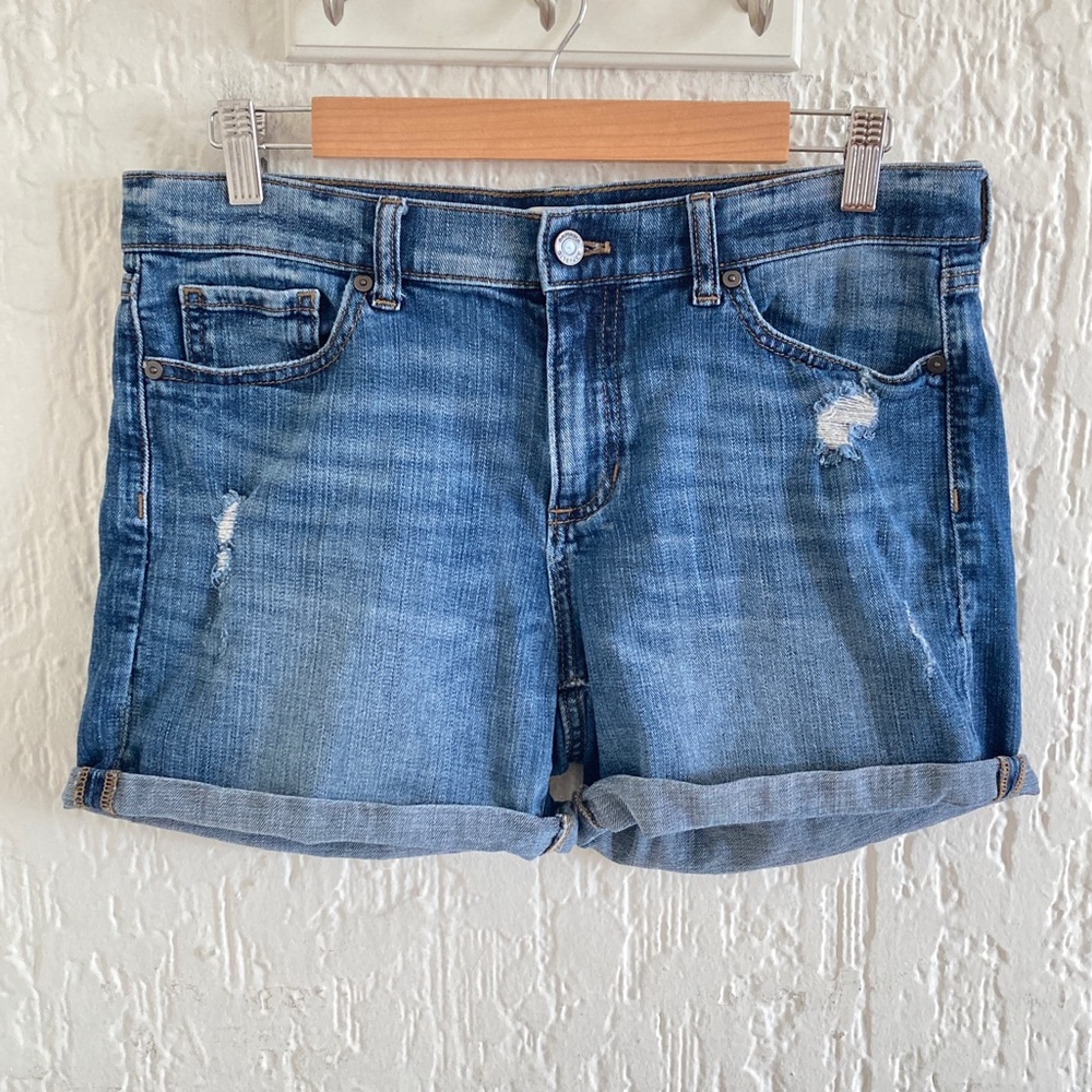 Banana Republic Roll Up Medium Wash Denim Jean Shorts Size 28